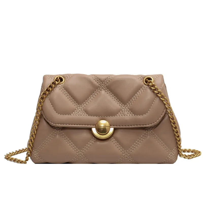 Women PU Leather Satchel Purse Rhombic Chain Bag 2023 New Trendy Retro Fashion Women'S Shoulder Bag Messenger Small Square Bag