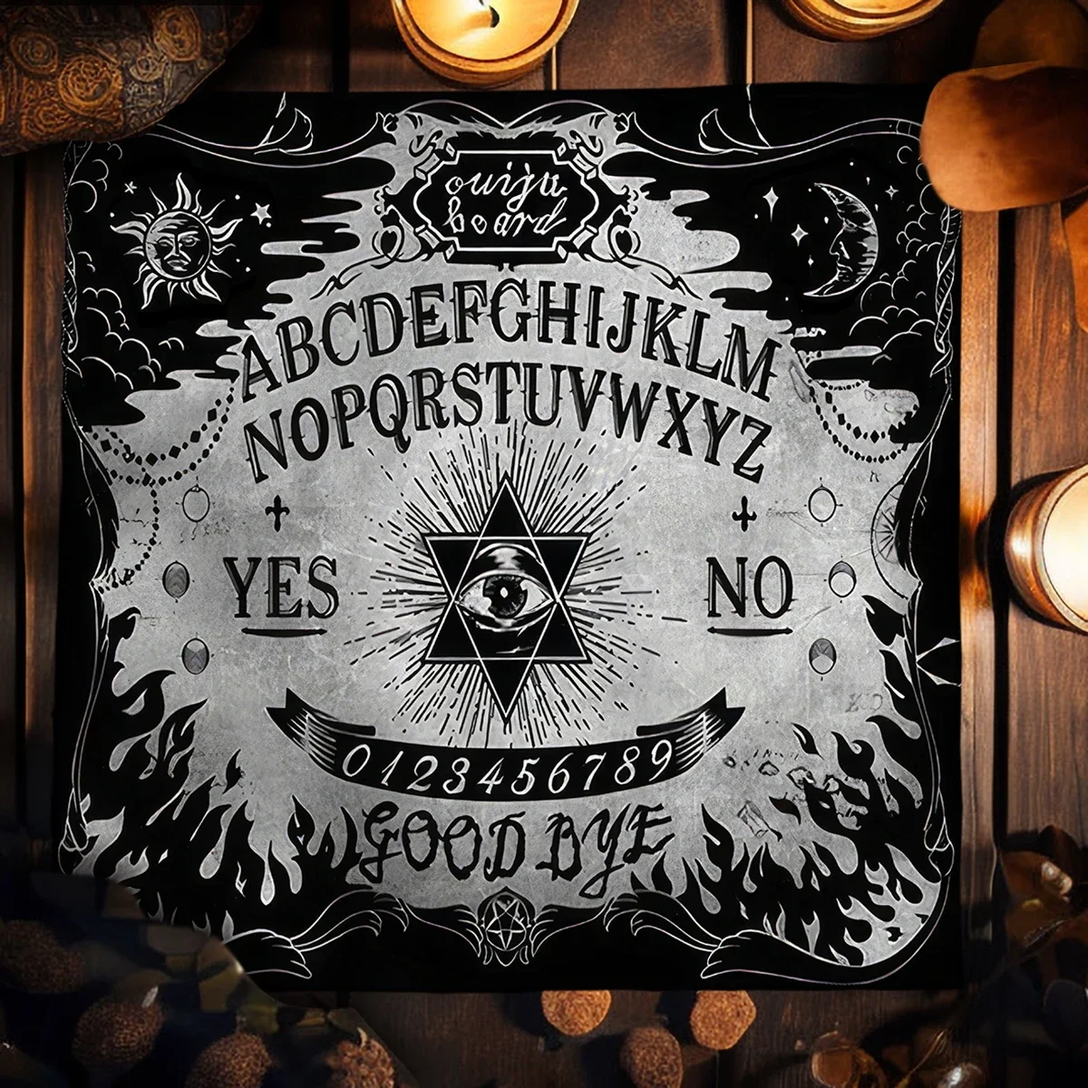 Ouija Board Tarot Card Tablecloth Gothic Moon Wicca Altar Cloths Mystical Pagan Table Cover Home Room Decor