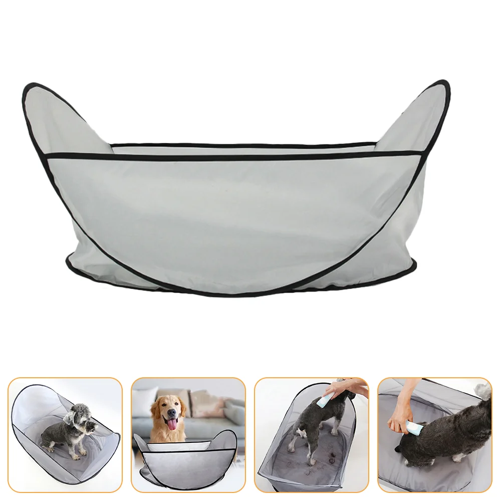 

Dog Hair Grooming Pet Bib Catcher Shearing Cat Cutting Cape Apron Kit Trimming Cut Catching Haircut Supplies Shaving Organizer