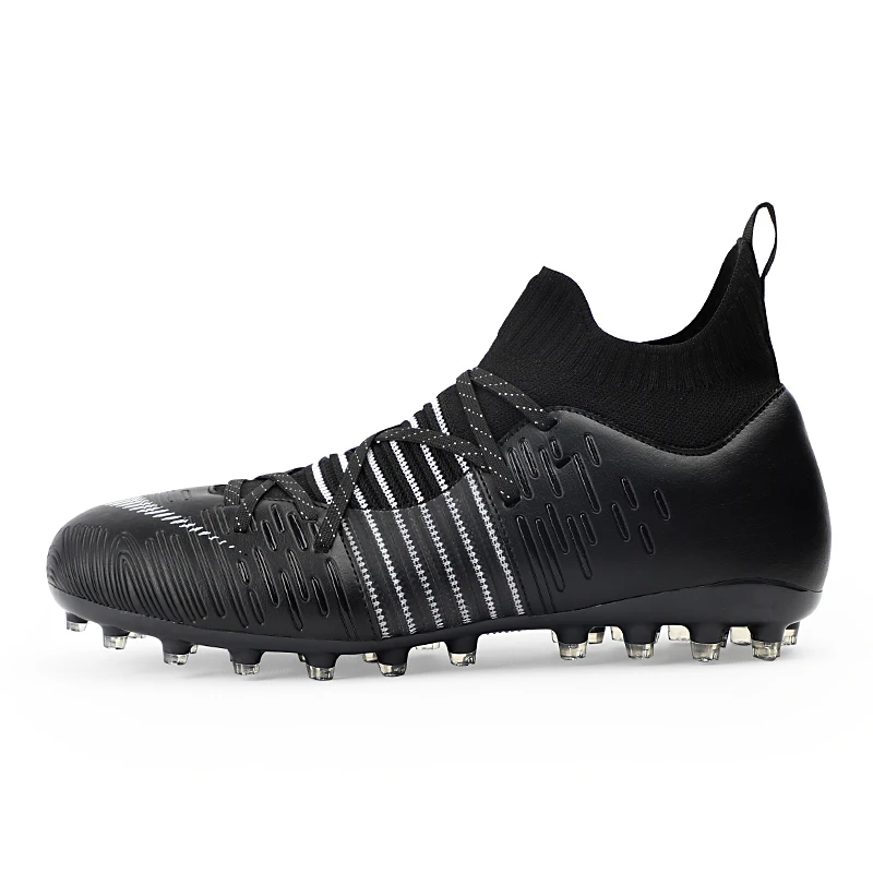 Men High Top Football Boots FG/TF Anti-Slip Soccer Shoes Kids Training High Ankle Soccer Boots Outdoor Long Spike Sneakers 2023