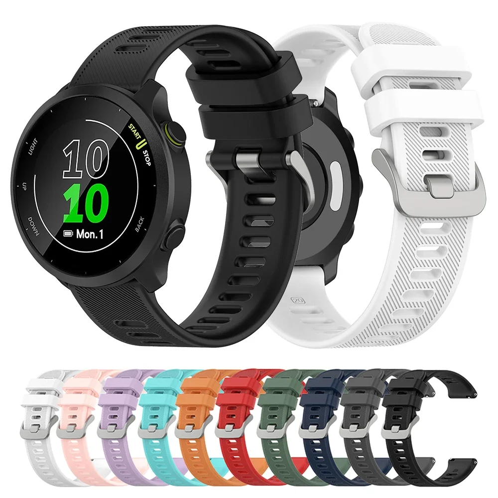 Фото Ремешок силиконовый для смарт-часов Garmin Forerunner 55 158 245 645, 20 мм №1