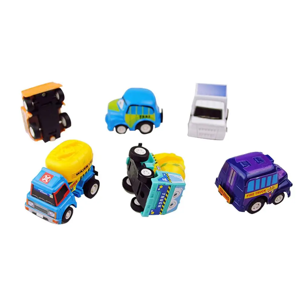 

6pcs Mini Plastic Engineering Model Car Construction Vehicle Kid Gift Toy Random Parent-child Interaction Closely United