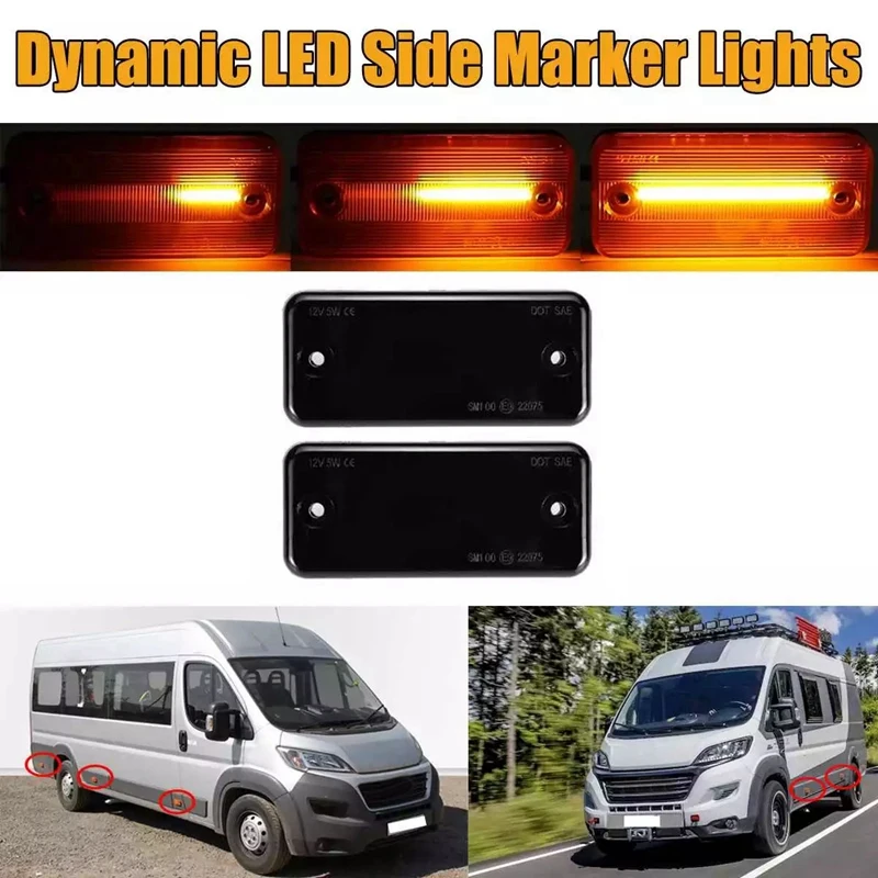 

Dynamic LED Side Marker Light Turn Signal Light for Iveco Fiat Ducato Citroen Relay Peugeot Boxer Renault VOLVO Truck