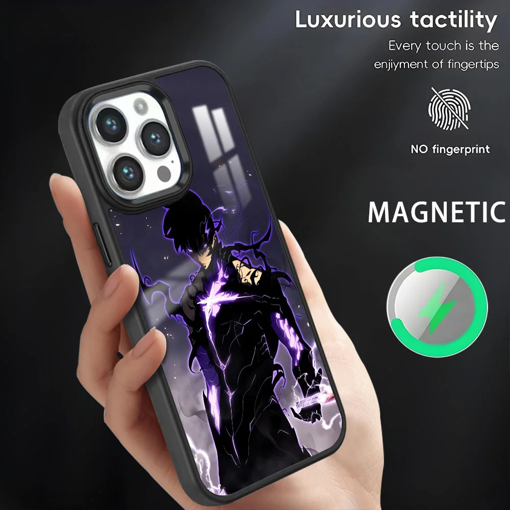Чехол для телефона с выравниванием аниме S-Solo iPhone 16 15 14 13 12 11 Pro Max Plus мини-магнитный