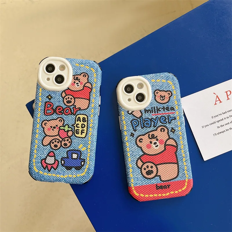 

Creative Cowboy Cartoon Cute Bear Phone Case Cover for IPhone 14 Plus 11 12 13 14 Pro Max Shockproof Cases for IPhone 14 Case