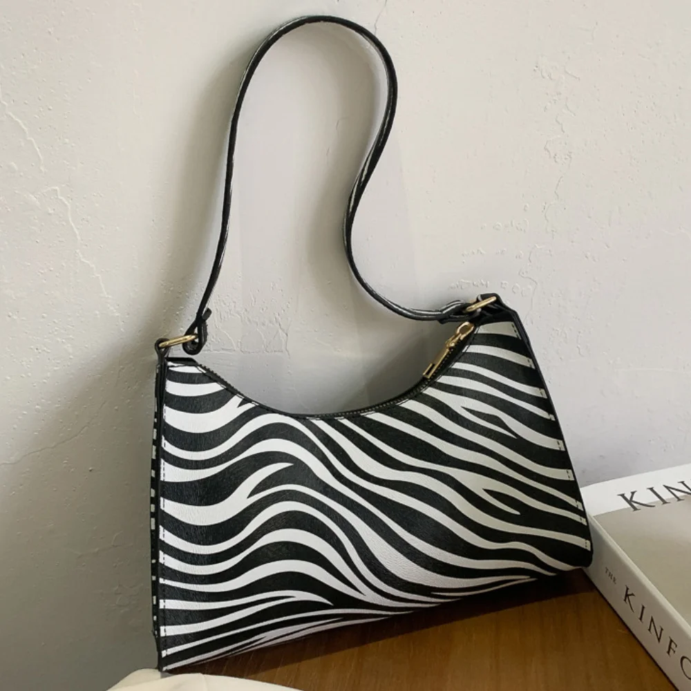 

Zebra Pattern Women's Bag New PU Leather Underarm Shoulder Bag Female Luxury Design Handbags for Women 2023