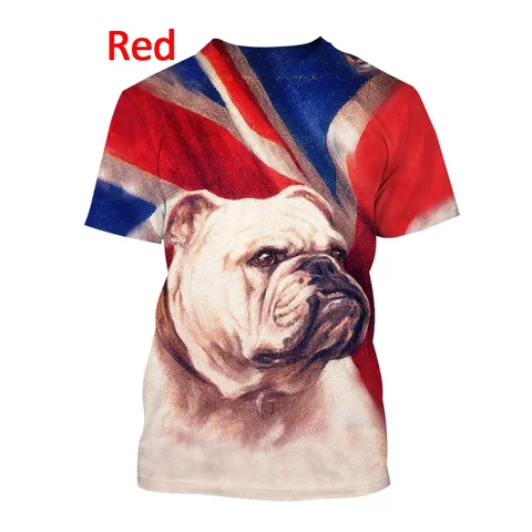 Летняя модная футболка с 3D-принтом французского бульдога и повседневным принтом животных