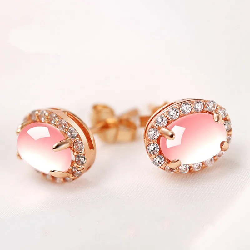 

Natural Pink Chalcedony Hand Carved Water Drop Earrings Fashion Boutique Jewelry Women's 925 Silver Inlaid Earrings Accessories