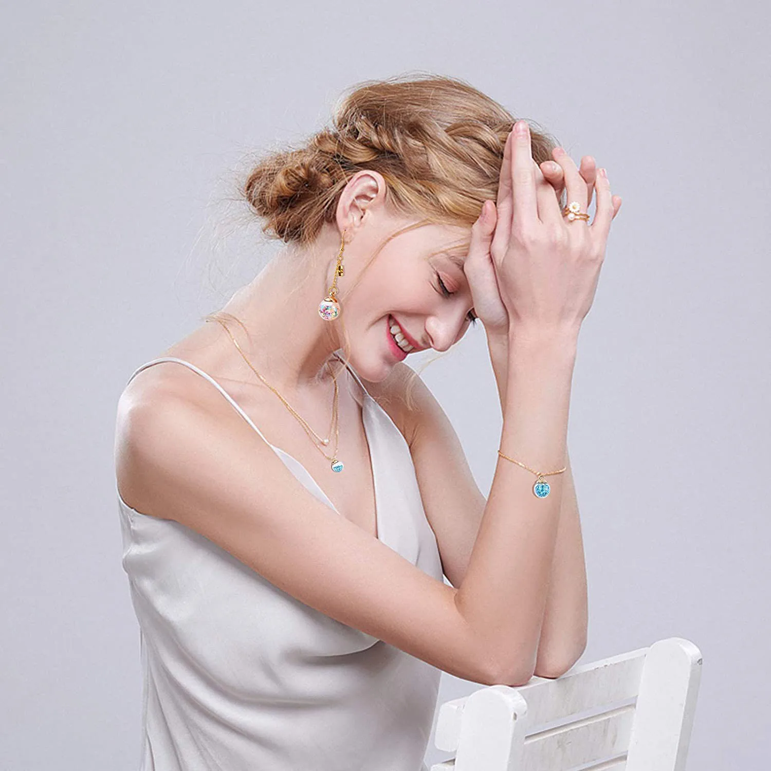 100 шт. Подвески со стеклянным шариком 10 цветов звезды серьги подвески ювелирные