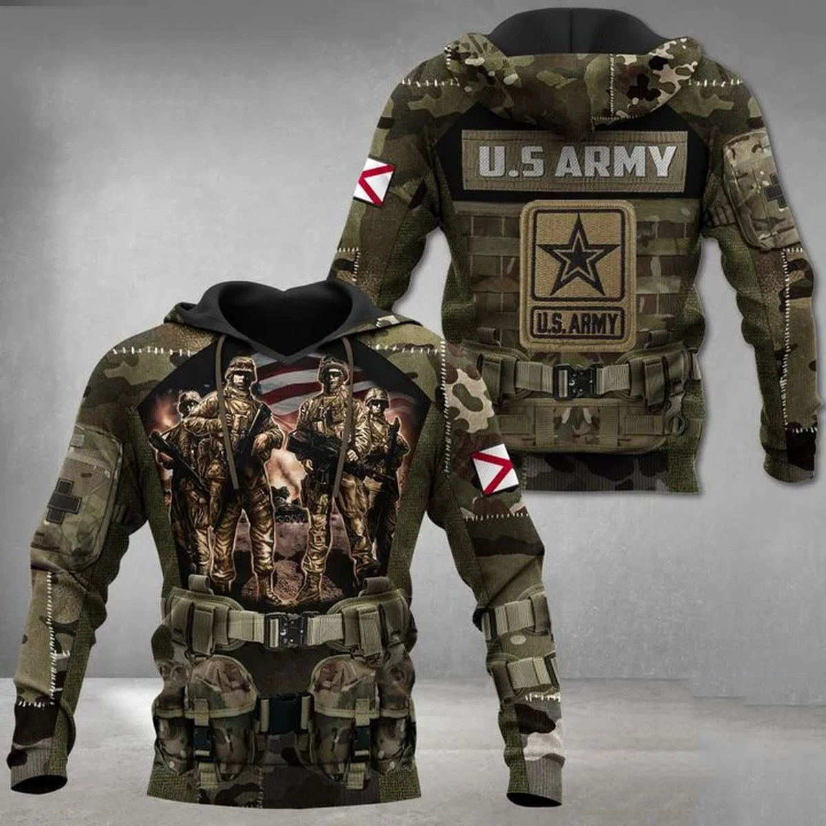 

3D All Over Printed Soldiers U.s Army Hoodie Men Sweatshirt Unisex Streetwear Pullover Casual Jacket Tracksuits