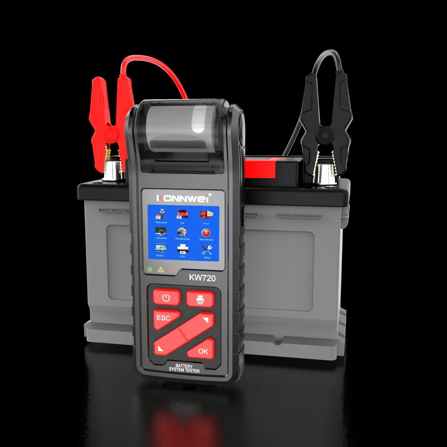 KONNWEI KW720 6 В/12 В/24 В тестер аккумулятора для мотоцикла автомобиля грузовика со