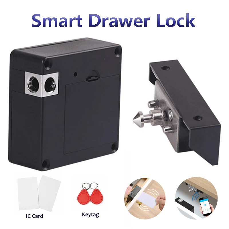 

Smart Cabinet Lock IC ID Electronic Lock RFID Furniture Keyless Lock For Drawer Cabinet Wardorbe Door Electric Lock APP Control
