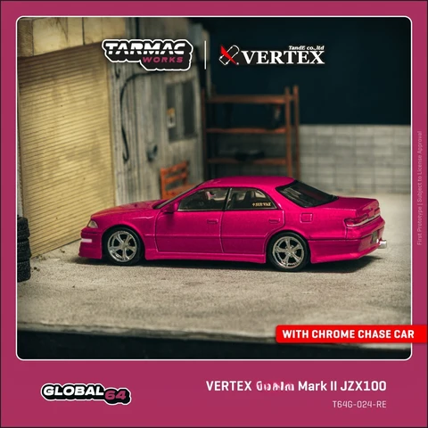 TW Tarmac Works 1:64 VERTEX Mark II JZX100 Красный металлический автомобиль