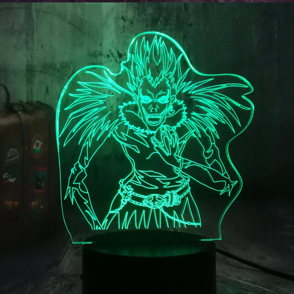 Manga Death Note L Lawliet Фигурка с LED-ночным светом для декора комнаты аниме магазина Идея клевого детского спального помещения Настольная лампа Ryuk on.
