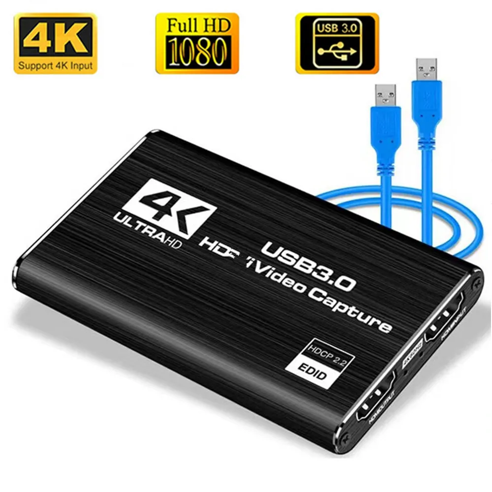 

4K USB 3.0 Video Capture Card HDMI-compatible 1080P 60fps HD Video Recorder Grabber For OBS Capturing Game Card Live