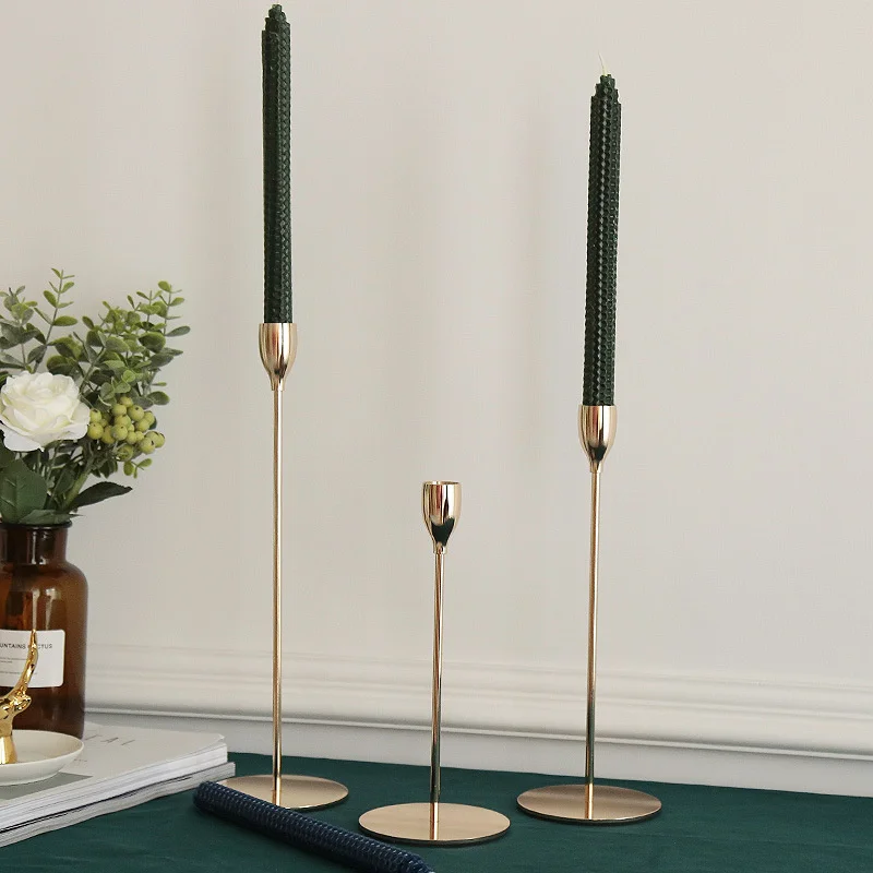 

Nordic Light luxury Candlestick romantic handmade beehive family Western food Christmas party scene layout beeswax long pole