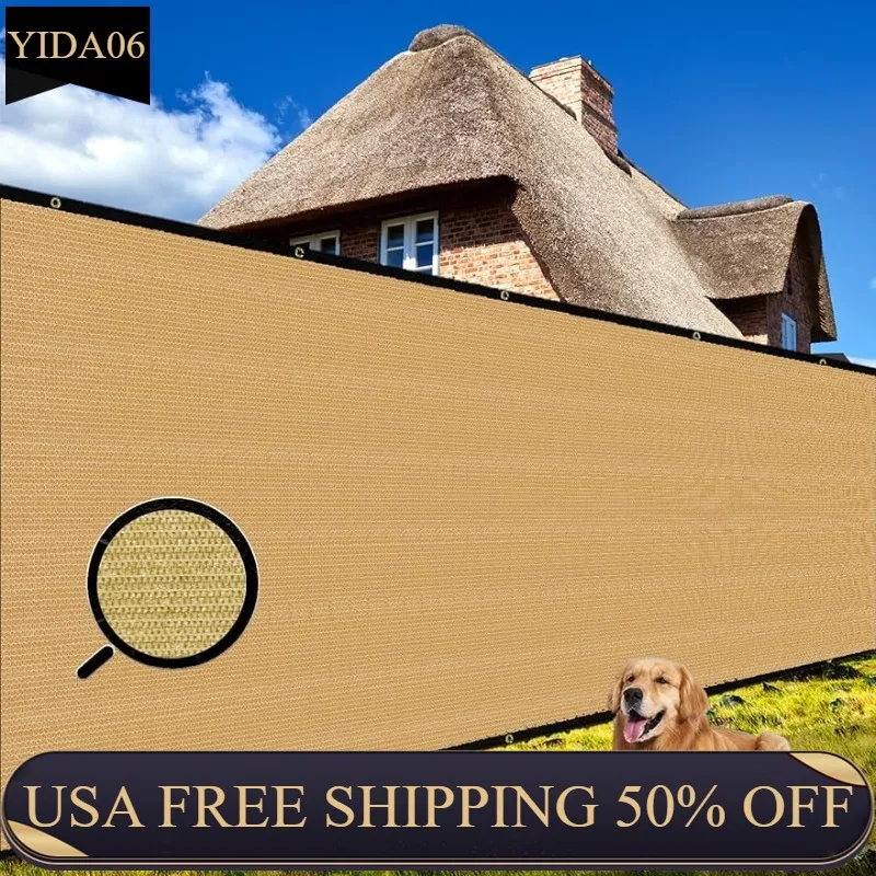 

6 'x 50' конфиденциальный экран забор-90% блокировка, 175 GSM сверхпрочное ветровое ограждение сетка затеняющая сетка с латунным покрытием