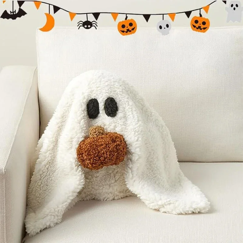 

Привидение на Хэллоуин с тыквой, плюшевая подушка, мягкая плюшевая декоративная кукла, рождественский подарок для мальчиков и девочек