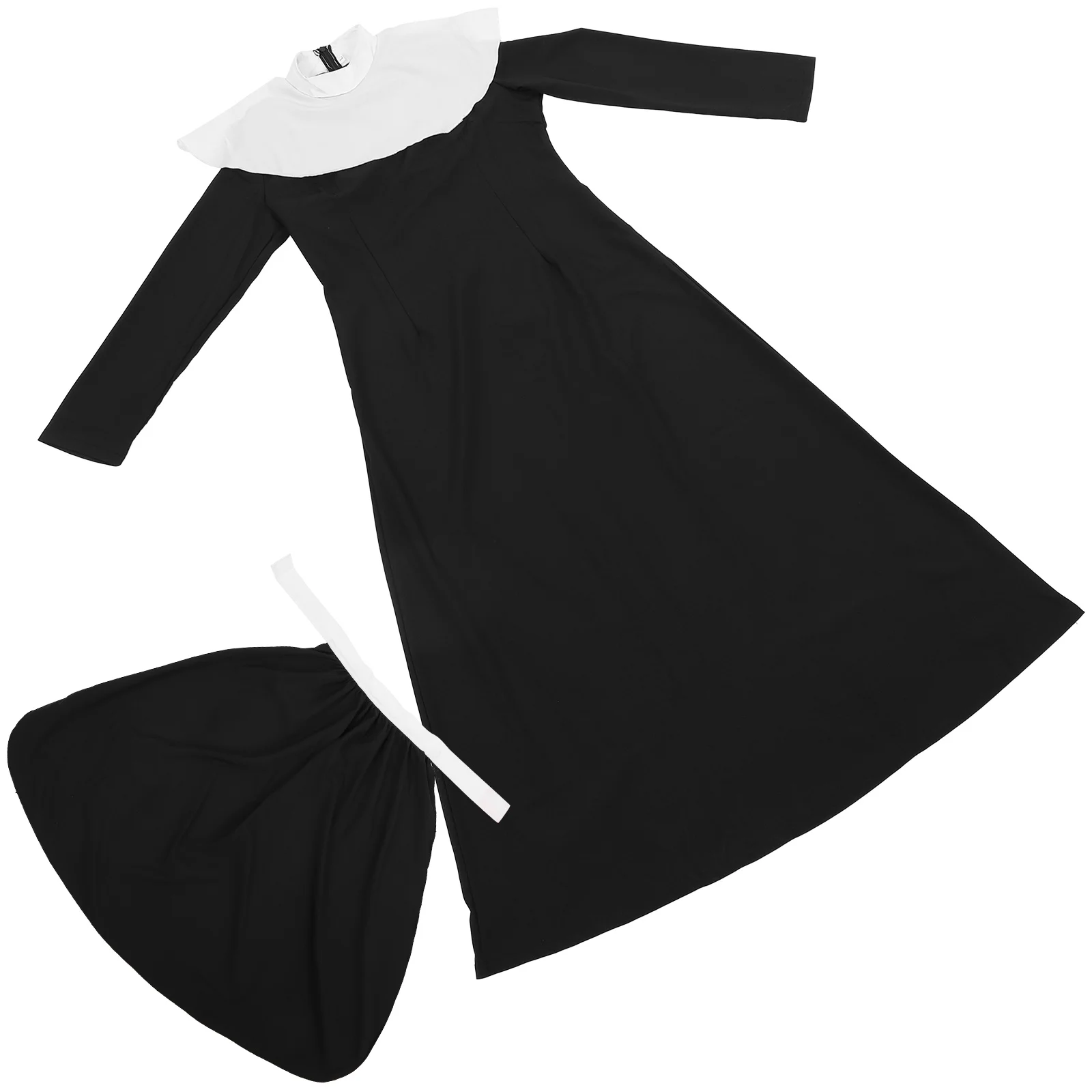 

1 Set Nun Costume Cosplay Party Costume Prop Halloween Nun Clothes for Adults Women