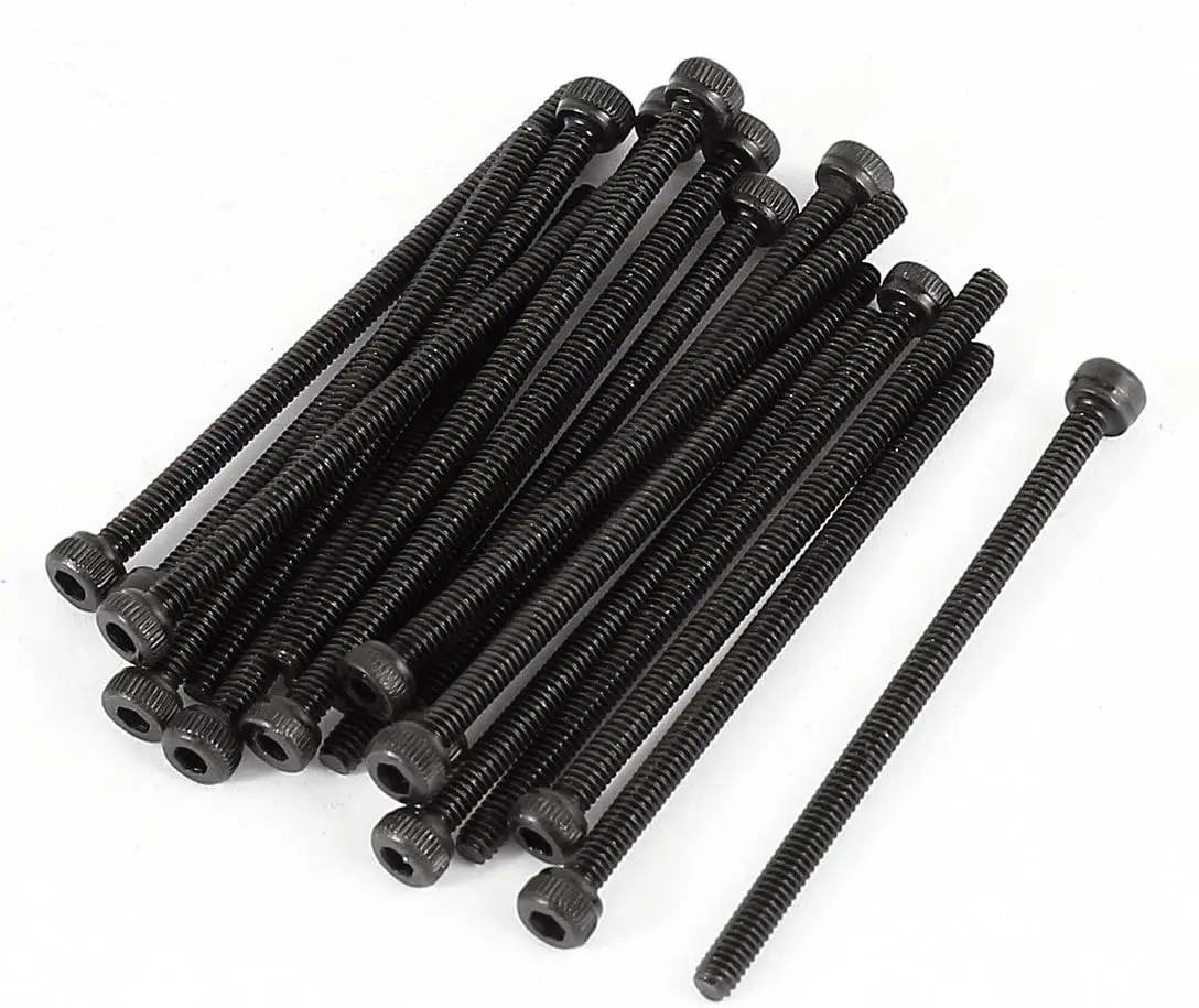 

20 Pcs 12.9 Steel Alloy Hex Pan Head Knurled Cap Screw Bolt M2x35