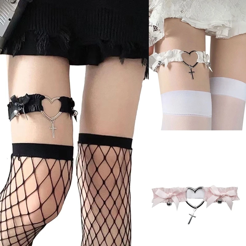 

Sexy Polyester Garter Belt Women Punk Gothic Thigh Garter Leg Clips Harajuku