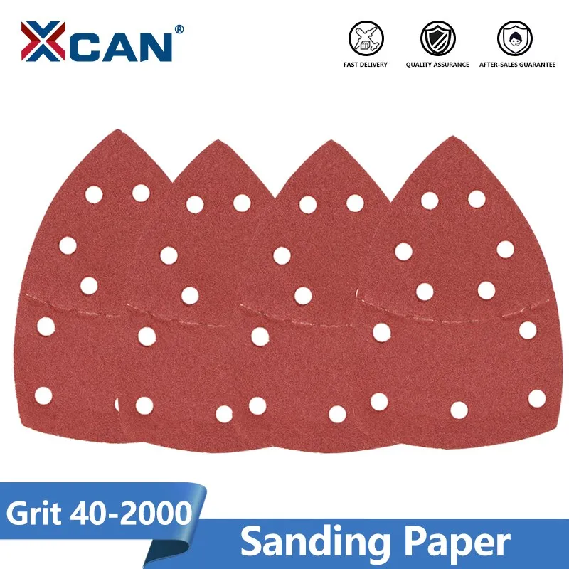 XCAN Sanding Paper Grit 40-2000 Aluminum Oxide Mouse Triangle Sanding Sheet for Orbital Sander Sandpaper Polishing Tool
