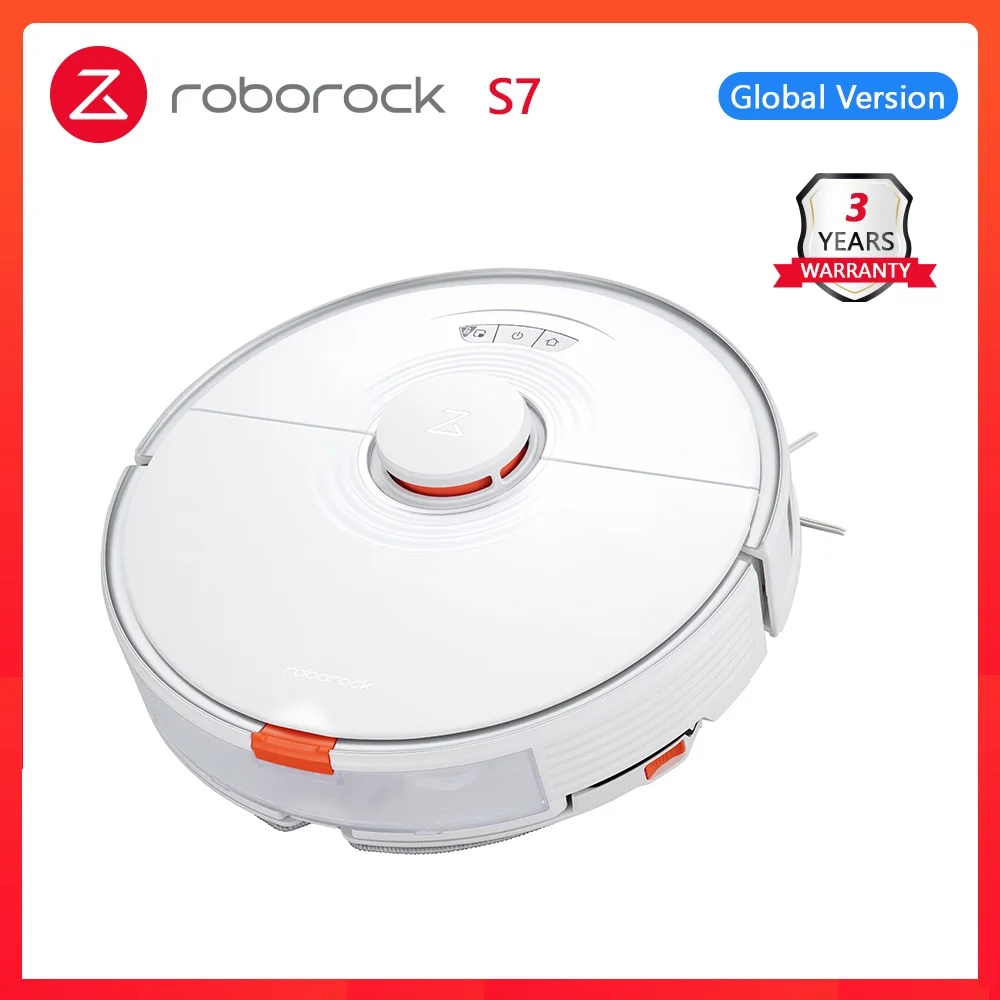 

Roborock-Robot aspirador S7 para el hogar, limpiador ultrasónico para alfombras, fregona, actualización de elevación para S5 Max