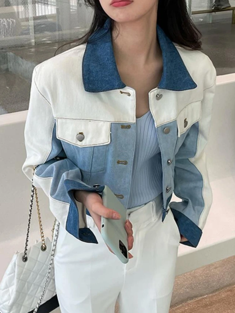 

Женская джинсовая куртка в американском винтажном стиле, свободная повседневная короткая куртка в Корейском стиле, уличная одежда, весна-осень 2023