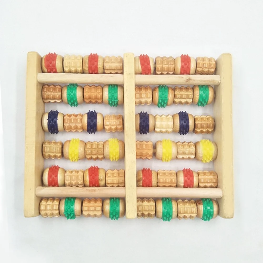 Шиацу-массажер для ног с деревянными насадками 3/6 ряда |