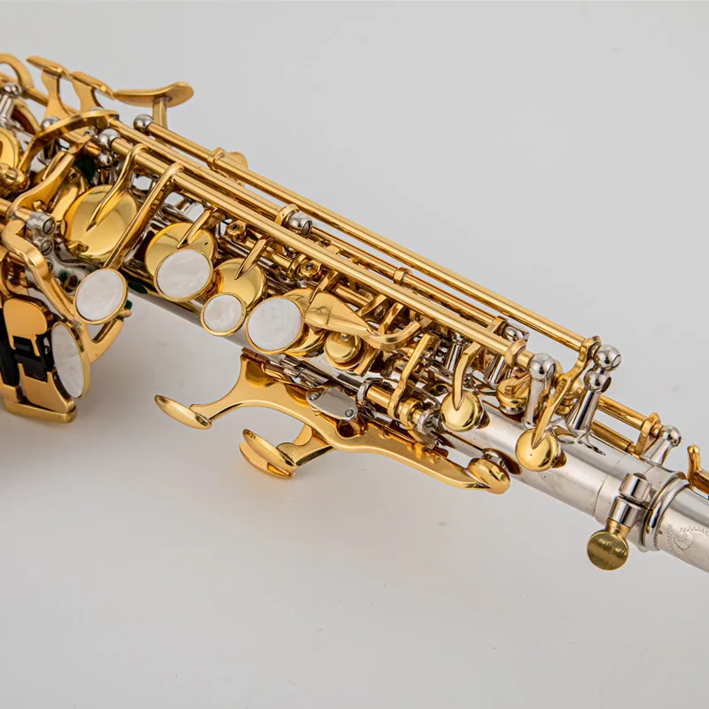 Фото Yanagisawa SC-9937 Bb Саксофон сопрано посеребренный латунный профессиональный деревообрабатывающий инструмент с золотым ключом №4