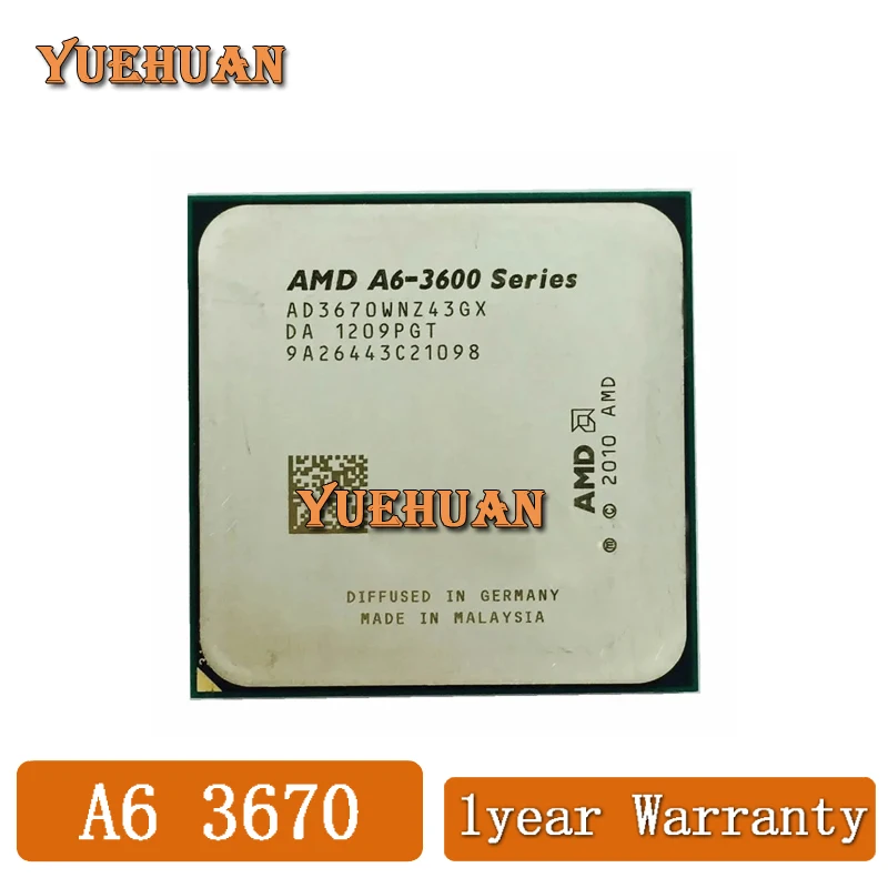 

AMD A6-Series A6-3670K A6-3670 A6 3670 2.7 GHz Quad-Core CPU Processor AD3670WNZ43GX Socket FM1 A6-3670 A6-3670K A6 3670 AD3670