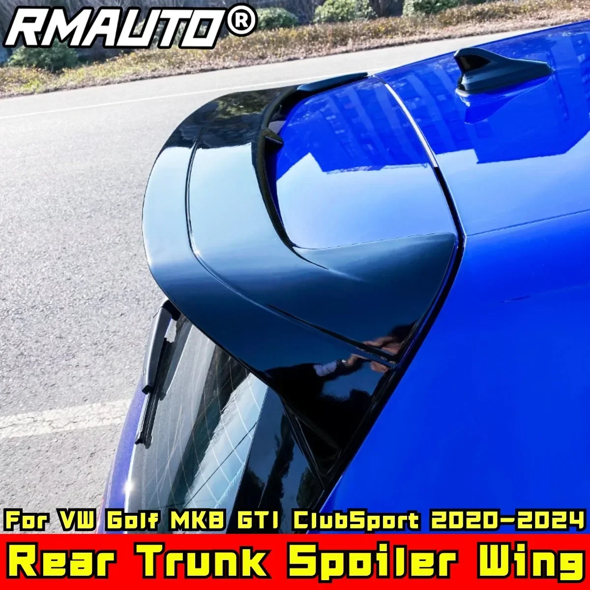 Задний спойлер на крышу Golf MK8 GTI глянцевый черный спортивный стиль заднее крыло