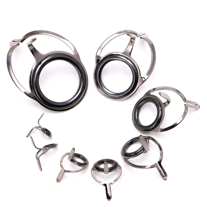 

8Pcs 6# - 30# Stainless Steel Eye Rings Fishing Rod Guides Tips Line Repair