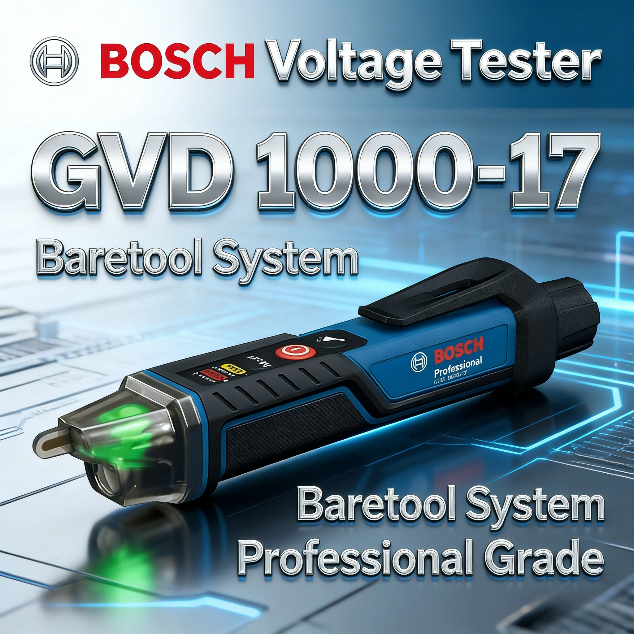 Фото Детектор напряжения Bosch GVD 1000-17 (бесконтактный) 24В-1000В, индикатор напряжения, тестер-ручка, самопроверка напряжения, интеллектуальный поисковик обрывов цепи №1
