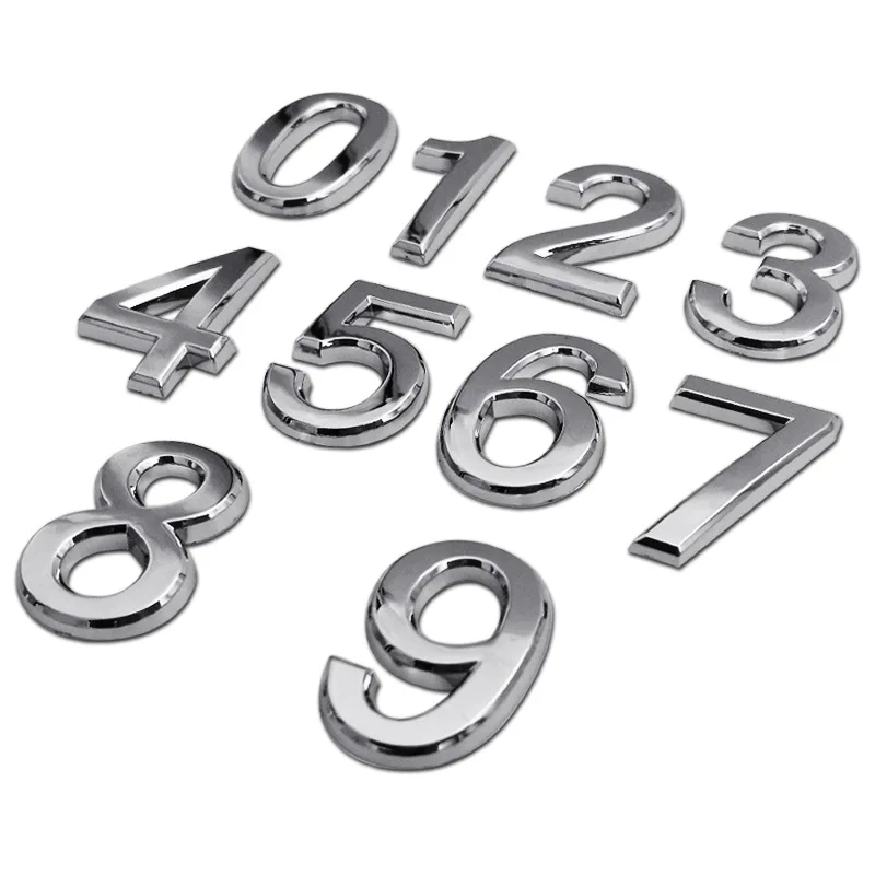 

0-9 Number Wall Sticker 3D Self Adhesive Door House Numbers Sign Stickers Hotel Office Door Address Street Exterior House Number