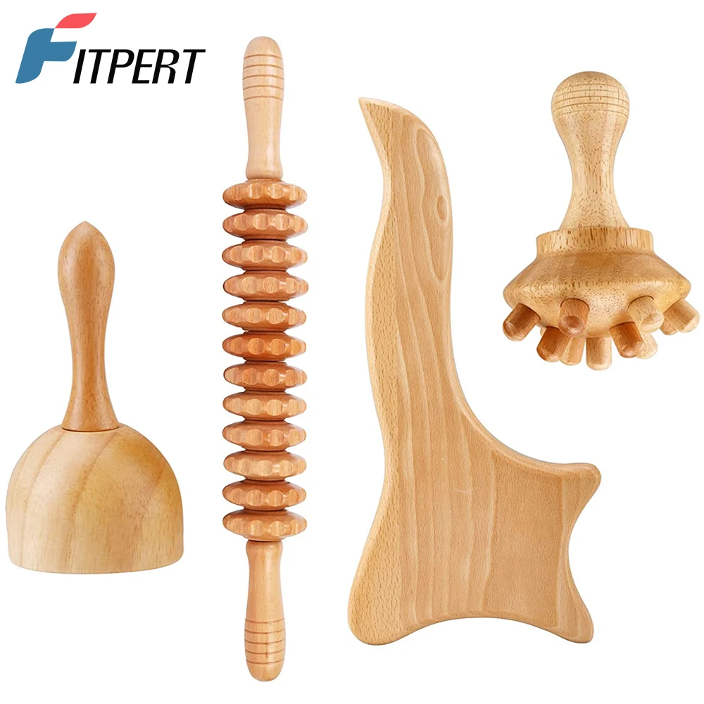 

4-in-1 Professional Wood Therapy Massage Tools for Body Shaping, Lymphatic Drainage Massager Body Sculpting Tools for Men Women
