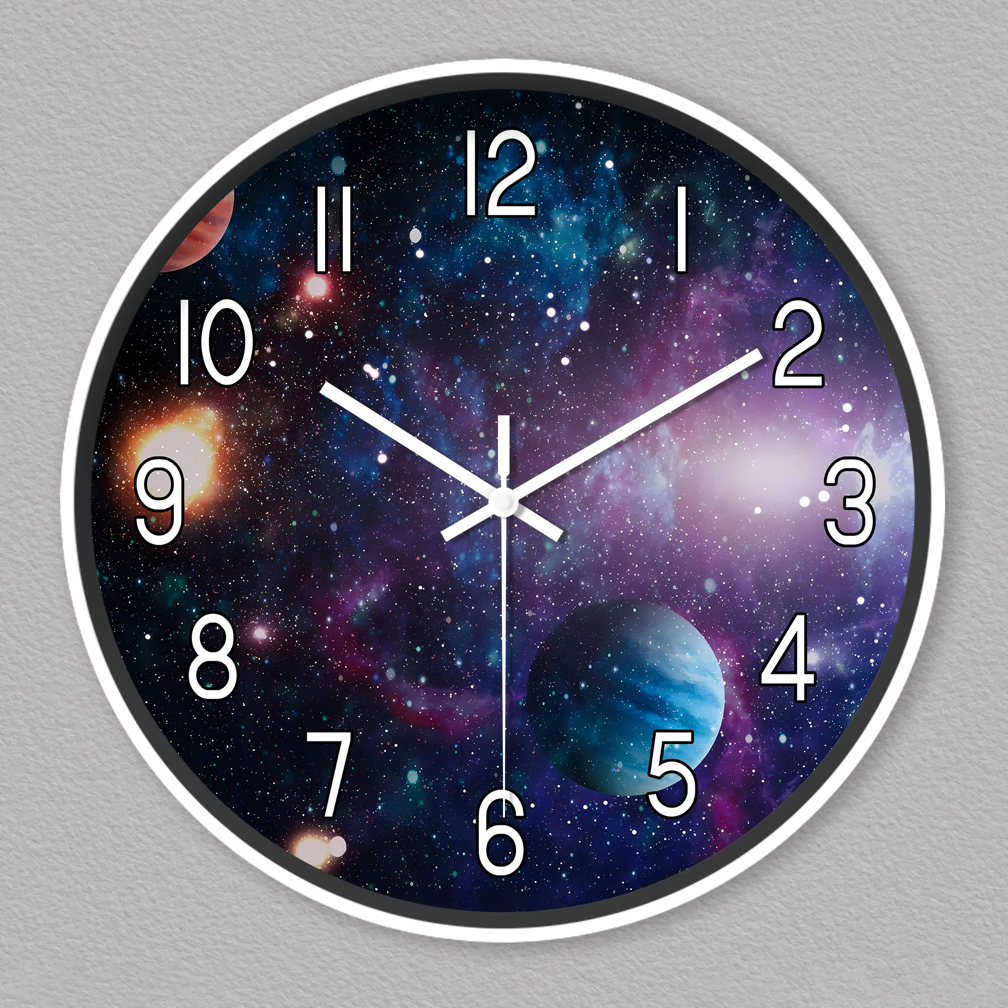 Galaxy Солнечная Система Планет Круглые Пластиковые Настенные Часы На Батарейках