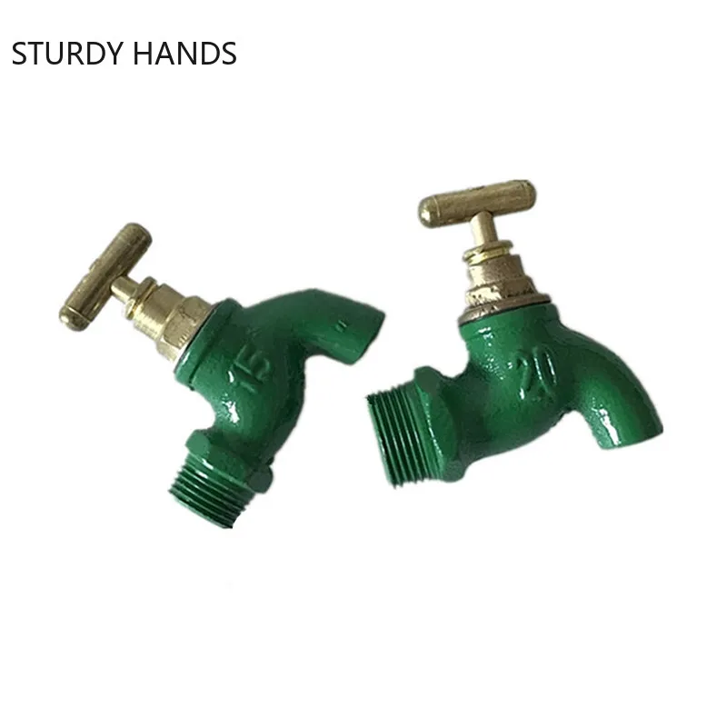 

Зеленый смеситель для ванной комнаты 15/20, полумедный смеситель, кухонный старомодный смеситель, медленно открывающийся, из чугуна, одиночны...