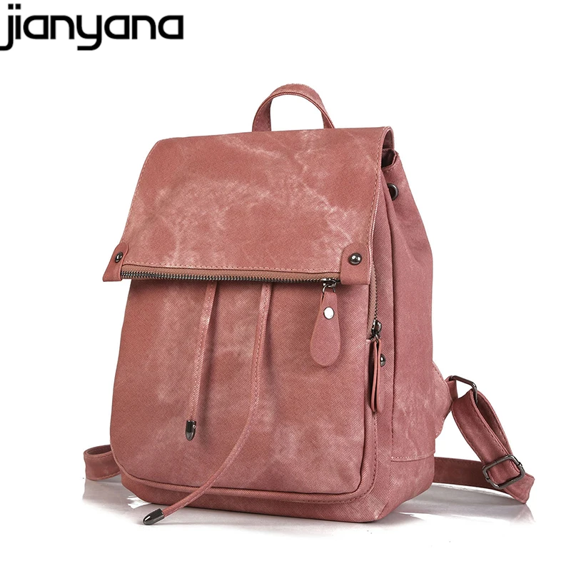 

Women Quality Leather Backpacks for Girls Sac A Dos Casual Daypack Black Vintage Backpack School Bags for Girls Mochila Rucksack