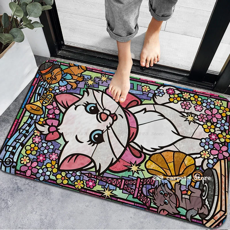 Disney Микки Стич кошка Мэри принцесса фланелевый напольный коврик Декор для ванной