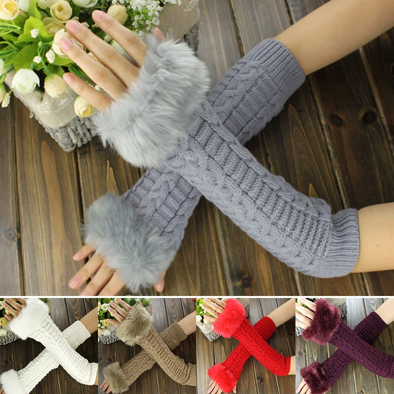 

All-match Furry Sleeves Warm Arm Sleeves Knitted Arm Sleeve Simplicity Decorative Sleeve Clothing Accessories Hemp Gloves