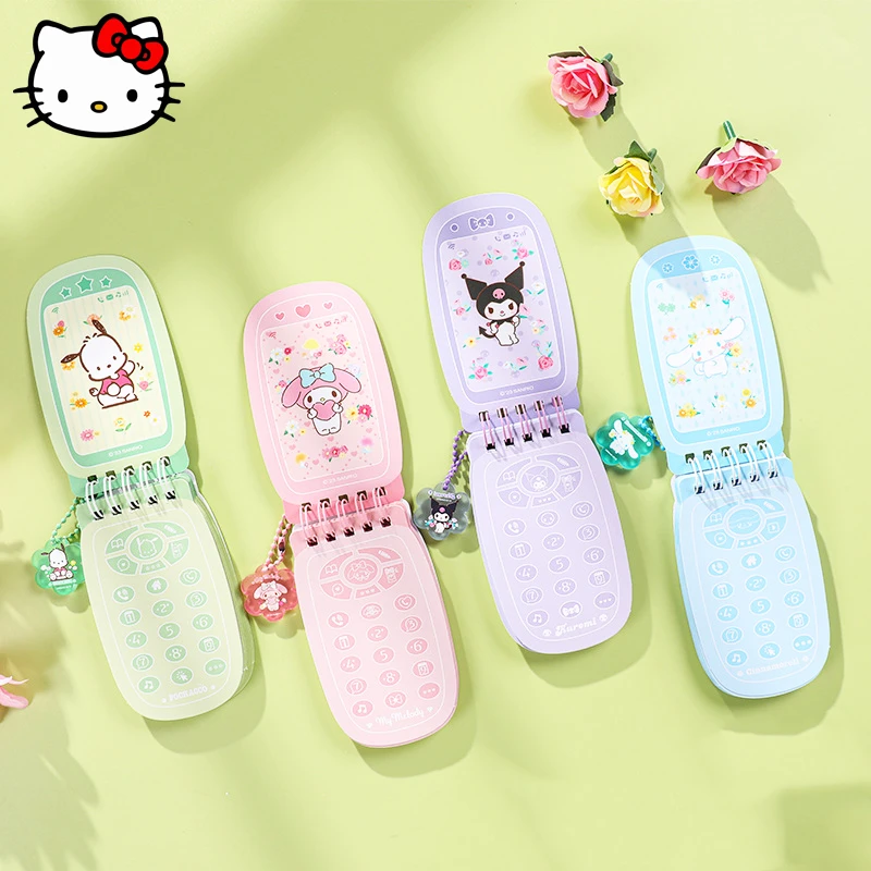 

4PCS Kawaii Sanrio MyMelody Notepad Cinnamoroll Kuromi Cute Cartoon Girl Notepad Notebook Student Message Book Office Stationery