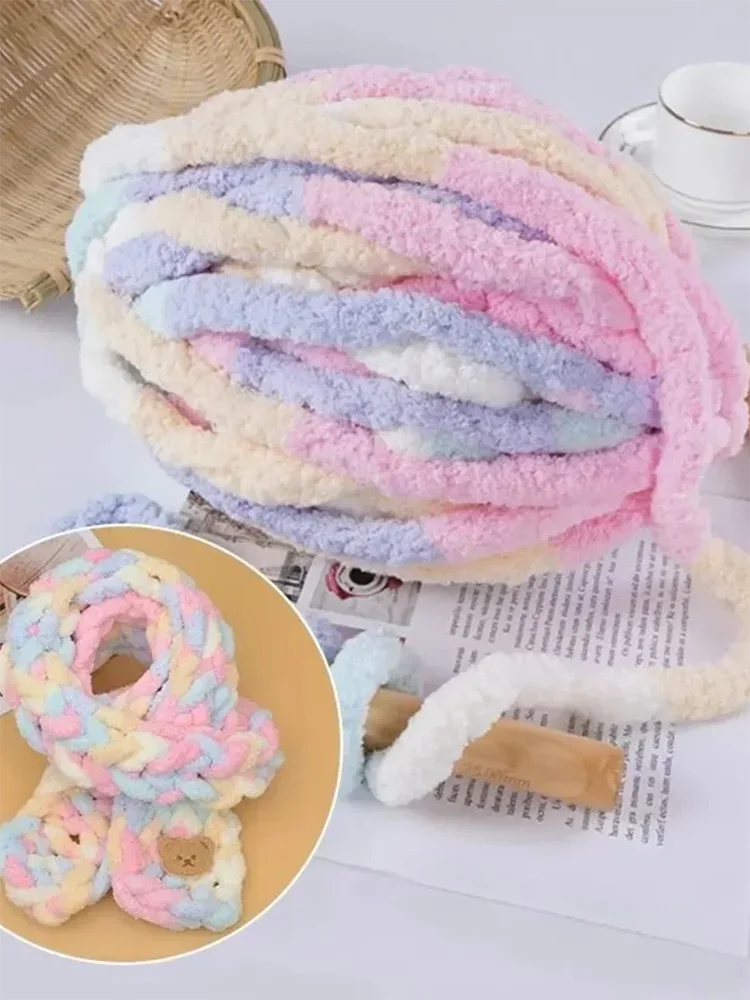 250 г разноцветной синельной пряжи для вязания сделай сам массивная нить ручного