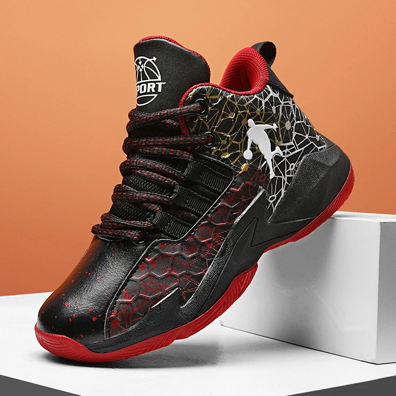 

High Top Thick Sole Children's Basketball Shoes Kids Boys Non-slip Sport Shoes Breathable Sneakers for Boys Casual Running Shoes