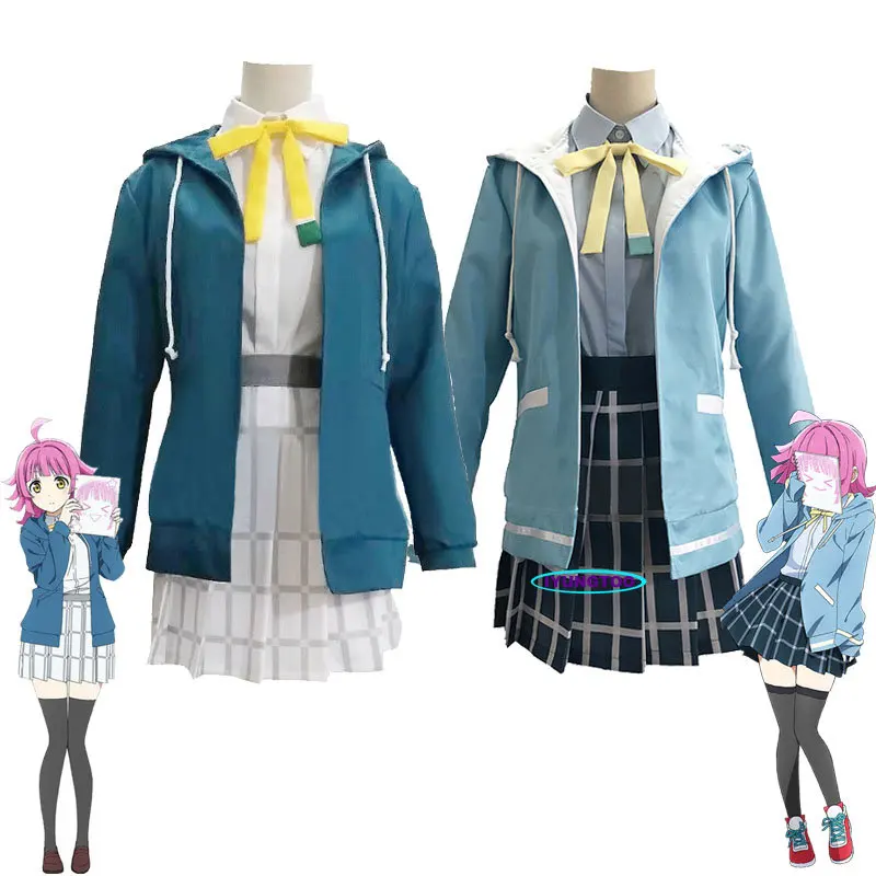 

Tennouji Rina Cosplay Costume Nijigasaki High School Idol Club JK Uniform Skirt Outfit Unisex Size Tennoji Rina Wig Headgear