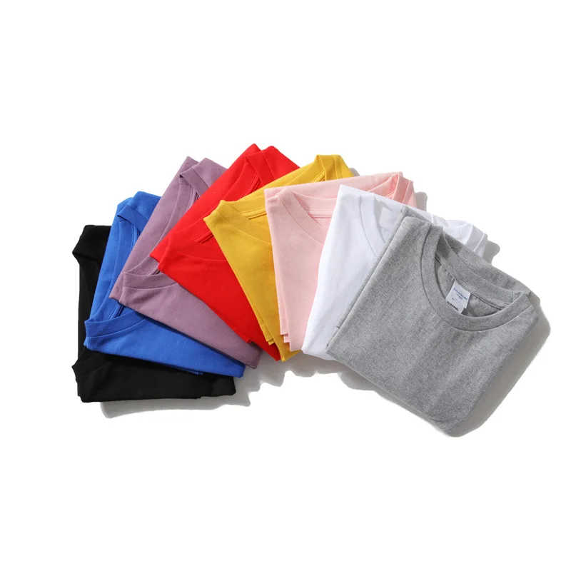 

New T-shirt Solid Color Round Neck Short Sleeve Blank T-Shirt Group Customization
