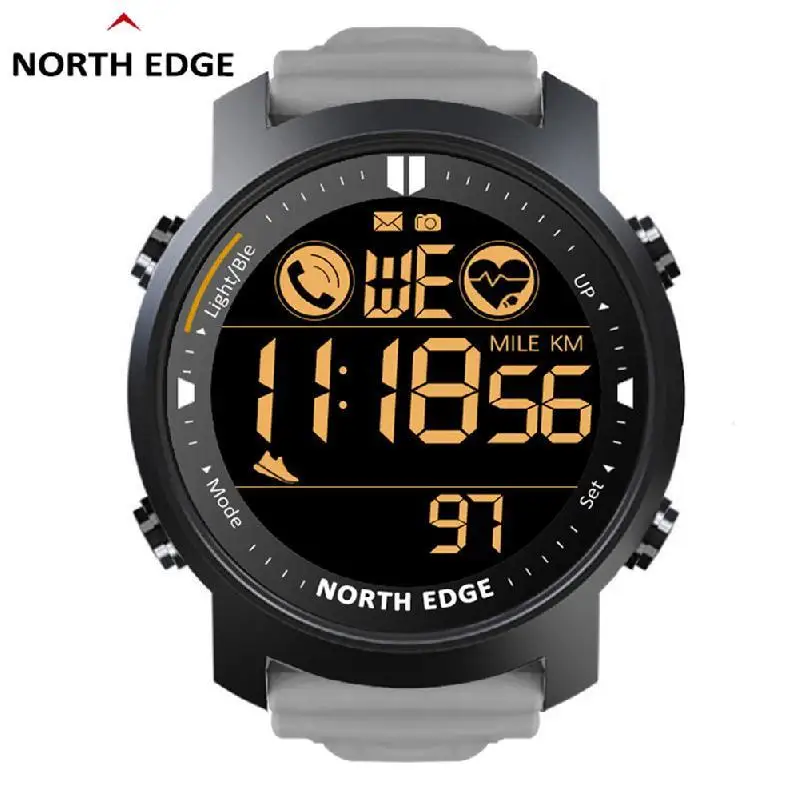 

NORTH EDGE Smart Watch Men Heart Rate Monitor Waterproof 50M Swimming Running Sports Pedometer Stopwatch Smartwatch Android IOS