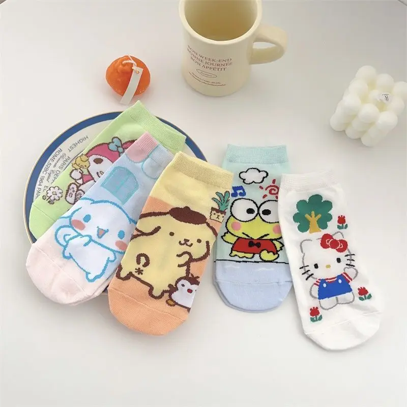 Sanrio японские дышащие Нескользящие невидимые Симпатичные носки для девушек