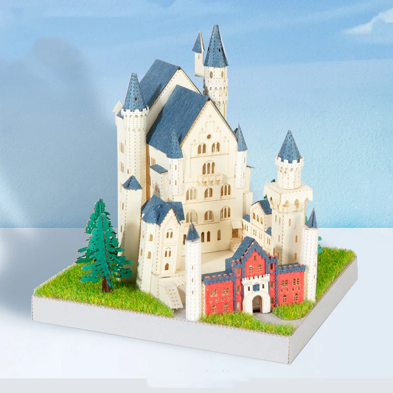 

Набор для сборки бумажного миниатюрного кукольного домика, архитектурный пазл Neuschwanstein, кукольный домик, игрушки для детей, подарки