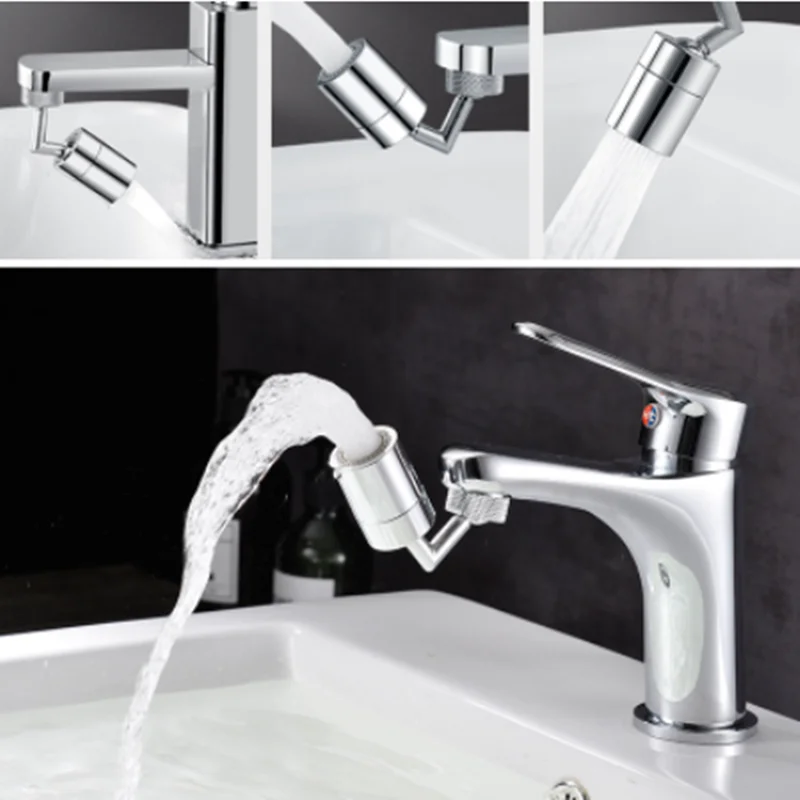 2 Modes 720° Universal Tap Aerator Splash-proof Swivel Water Saving Kitchen Faucet Spray Head Wash Basin Tap Extender Adapter